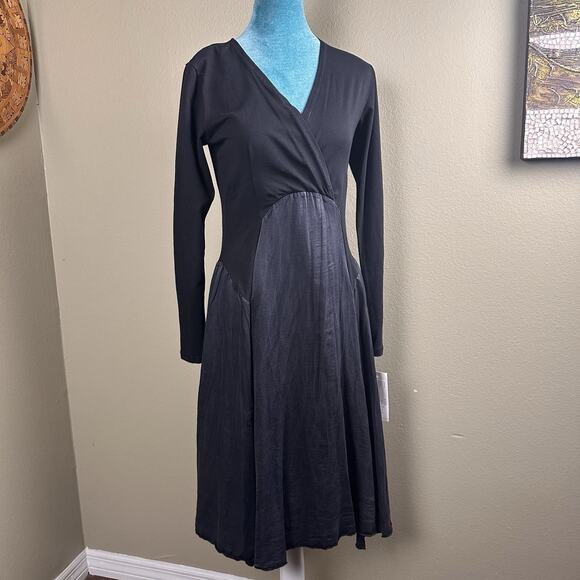 Luna Luz Dress Midi New w Tags Women S Cotton/Silk/Spandex, Black, Charcoal goth - Picture 2 of 11